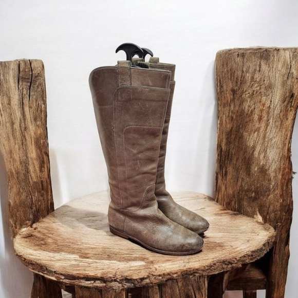 Frye Tan Leather Over the Knee Boots - Picture 1 of 13